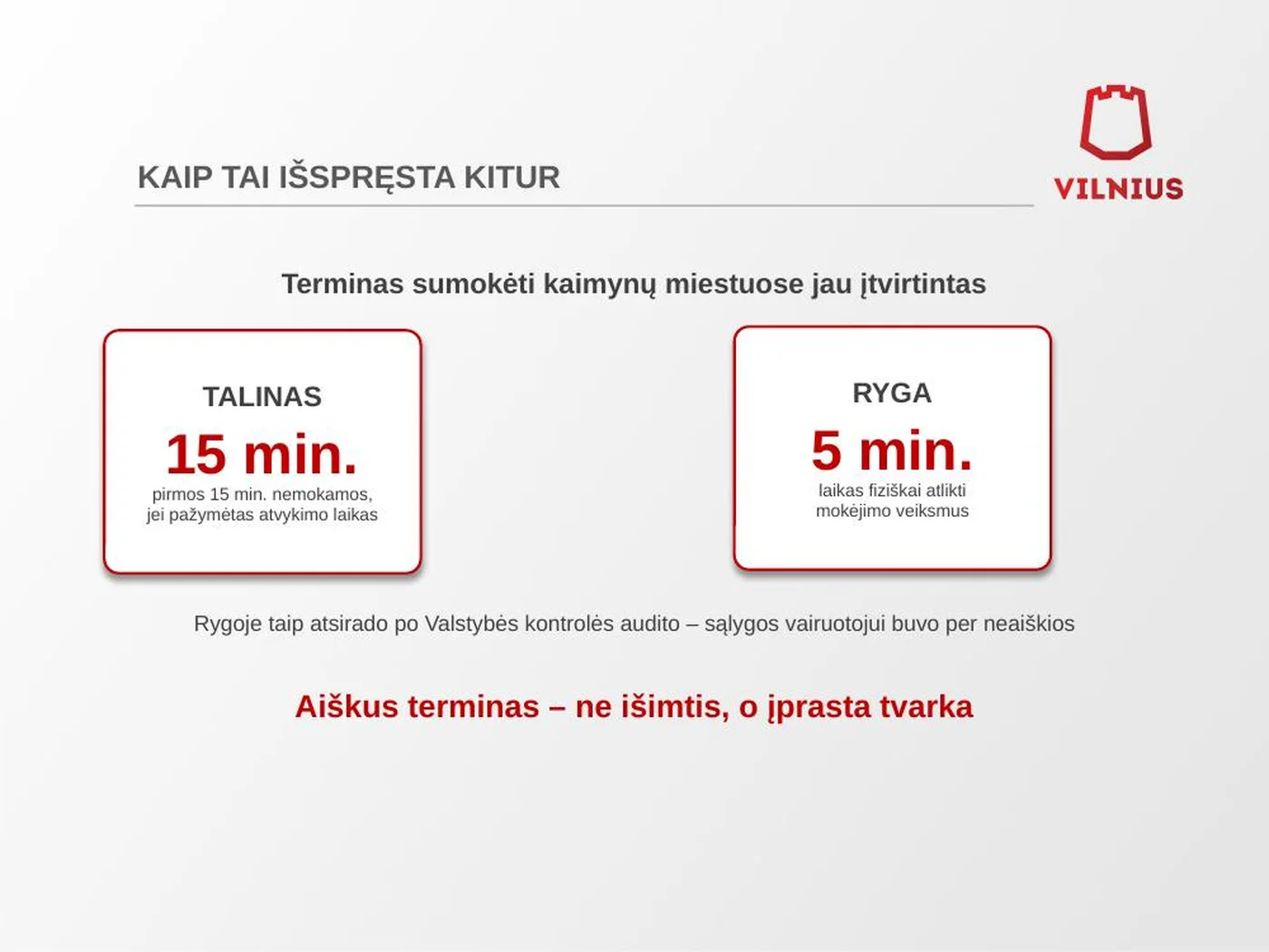 Terminas sumokėti Taline ir Rygoje